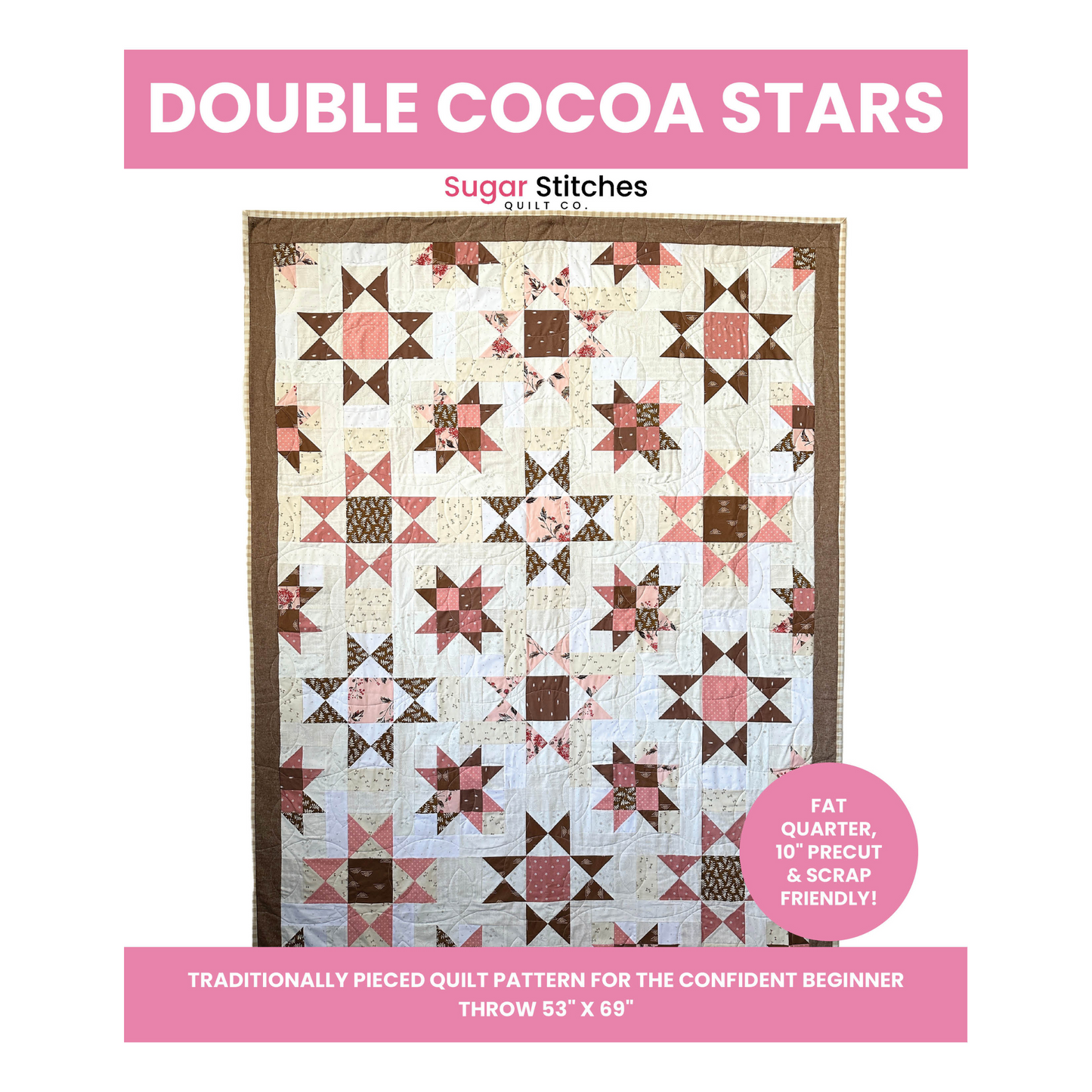 Double Cocoa Stars Quilt Pattern - FREE Pattern