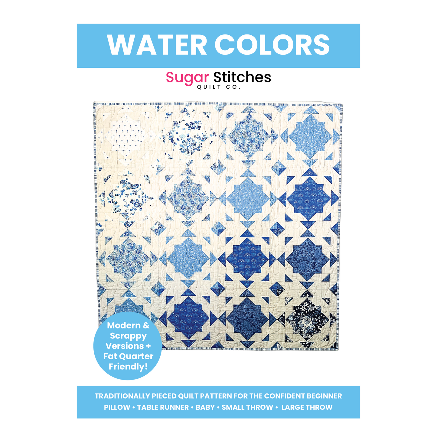 Water Colors Quilt Pattern - PDF Pattern