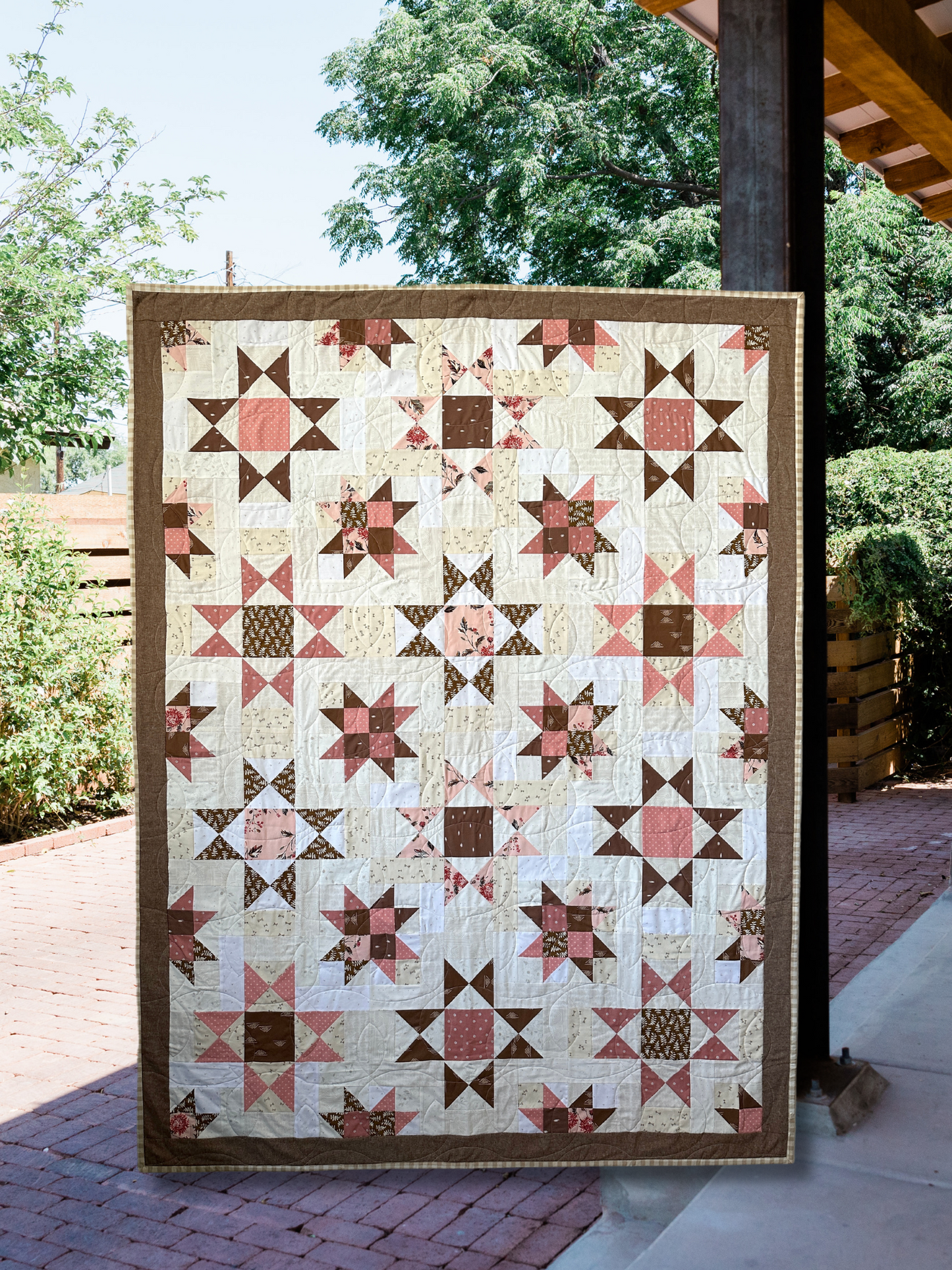 Double Cocoa Stars Quilt Pattern - FREE Pattern