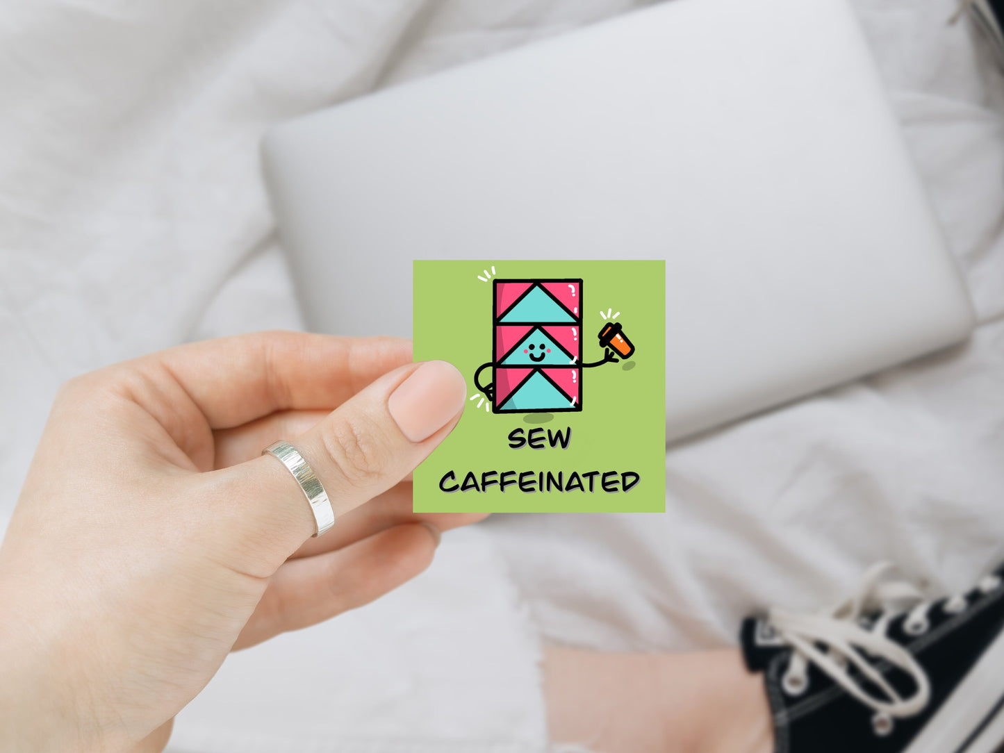 Sew Caffeinated Coffee - Quilt Sticker