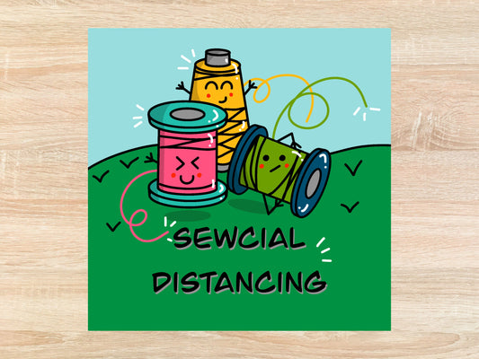 Sewcial Distancing Thread - Quilt Sticker